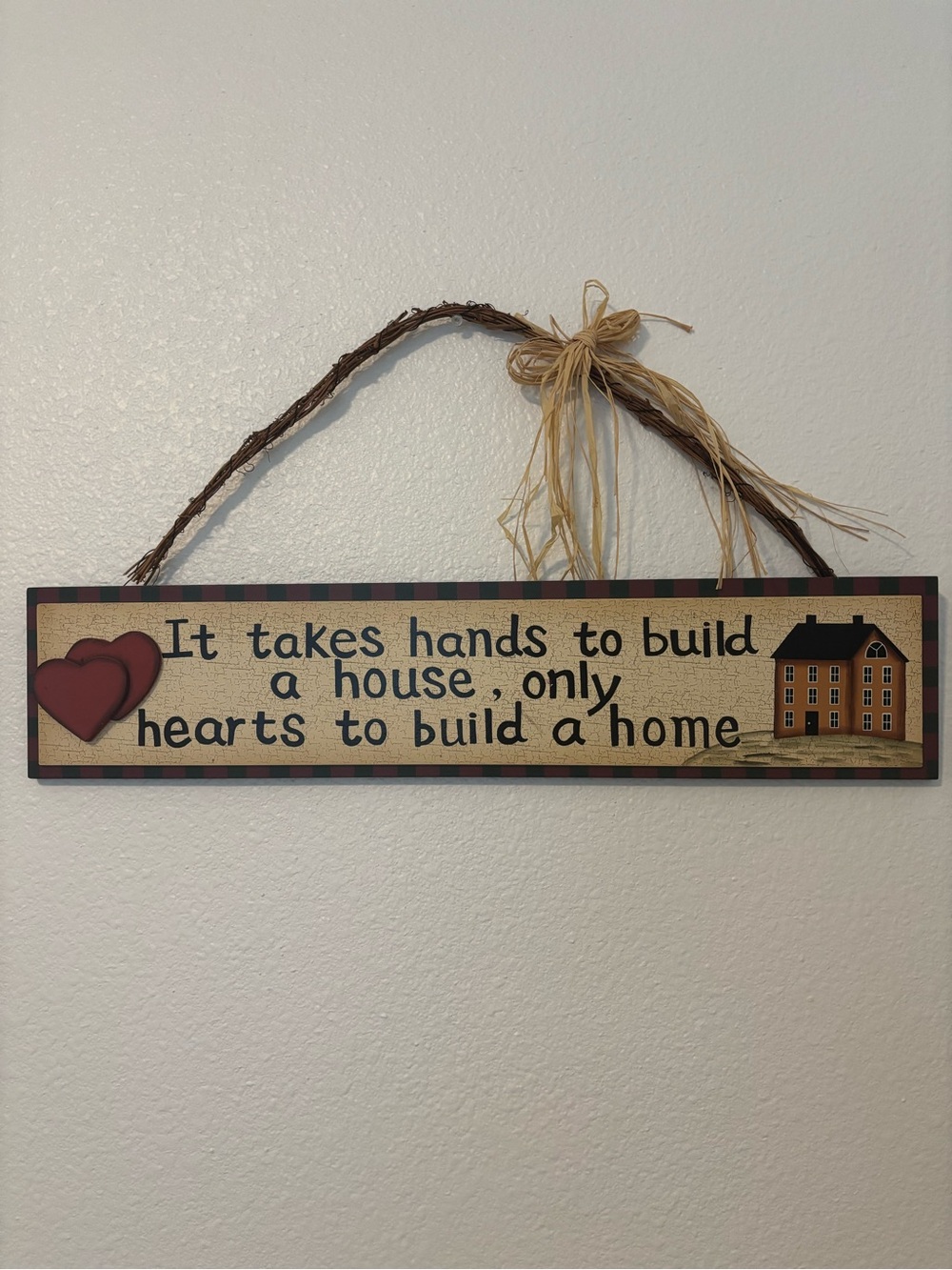 Rustic 'Primitive Hearts to Build a Home' Wall Sign Final Sale